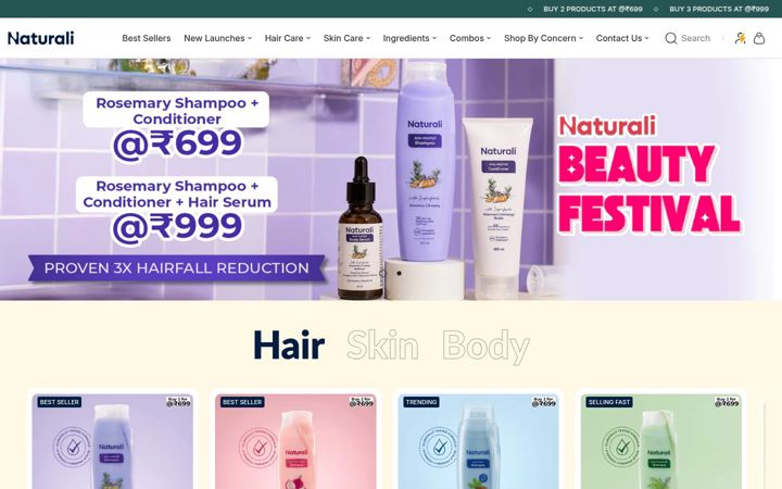 Screenshot ta' naturali.co.in