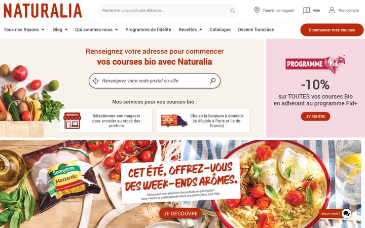 Screenshot of naturalia.fr