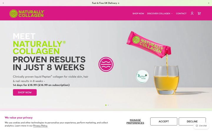Screenshot of naturallycollagen.com