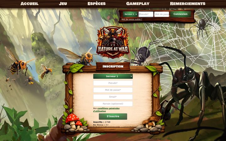 Screenshot of natureatwar.fr