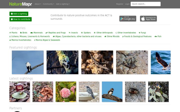Screenshot of naturemapr.org