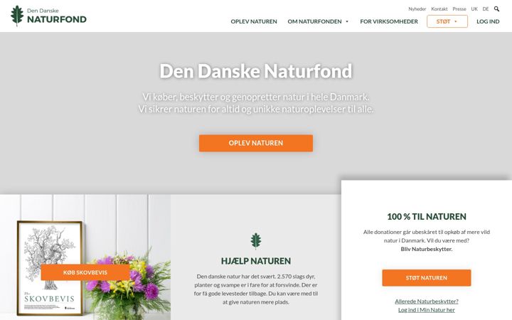 Posnetek zaslona naturfonden.dk
