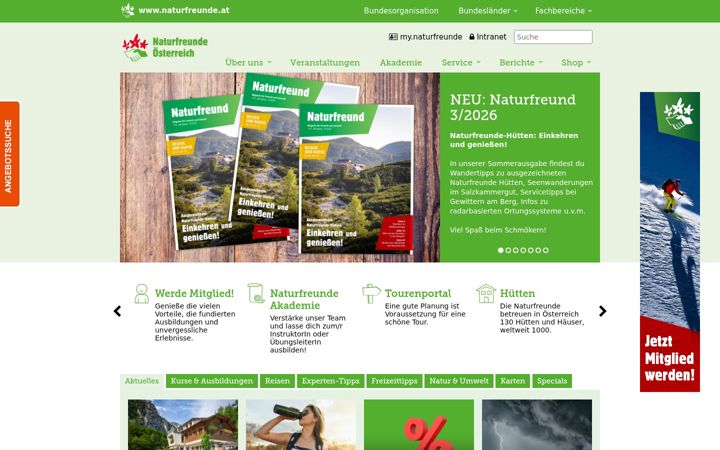 Screenshot of naturfreunde.at