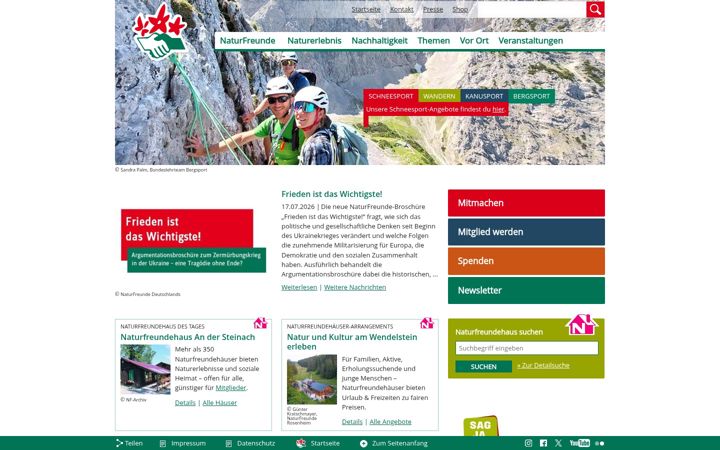 Screenshot of naturfreunde.de