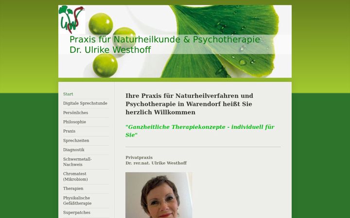 Snímek obrazovky naturheilpraxis-dr-westhoff.de