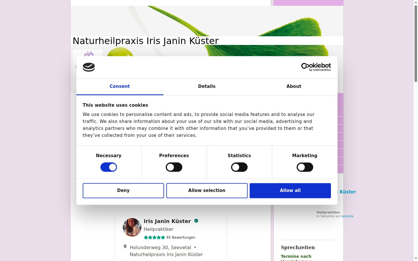 Zrzut ekranu banera zgody wyświetlanego przed jakąkolwiek interakcją