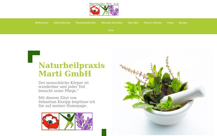 Captură de ecran a naturheilpraxis-marti.ch