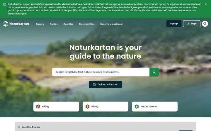 Screenshot of naturkartan.se
