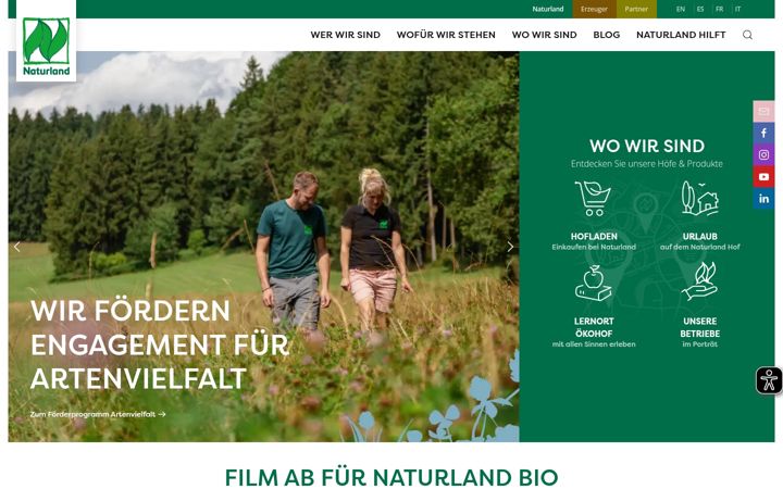 Screenshot of naturland.de