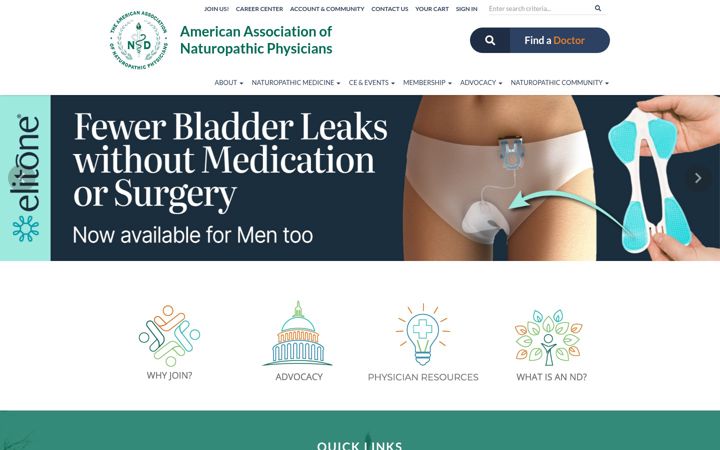 Screenshot of naturopathic.org
