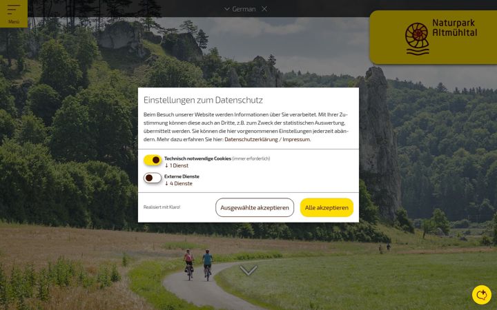 Screenshot of naturpark-altmuehltal.de