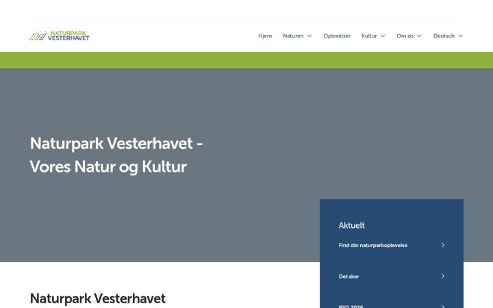 Posnetek zaslona naturparkvesterhavet.dk