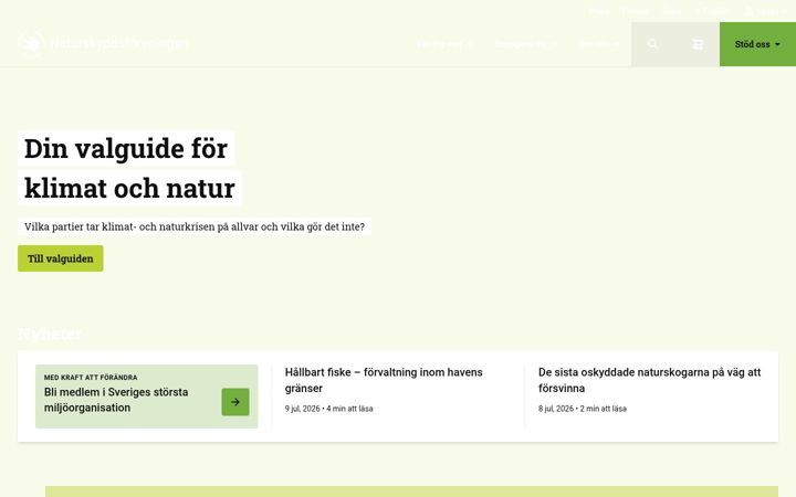 Screenshot of naturskyddsforeningen.se