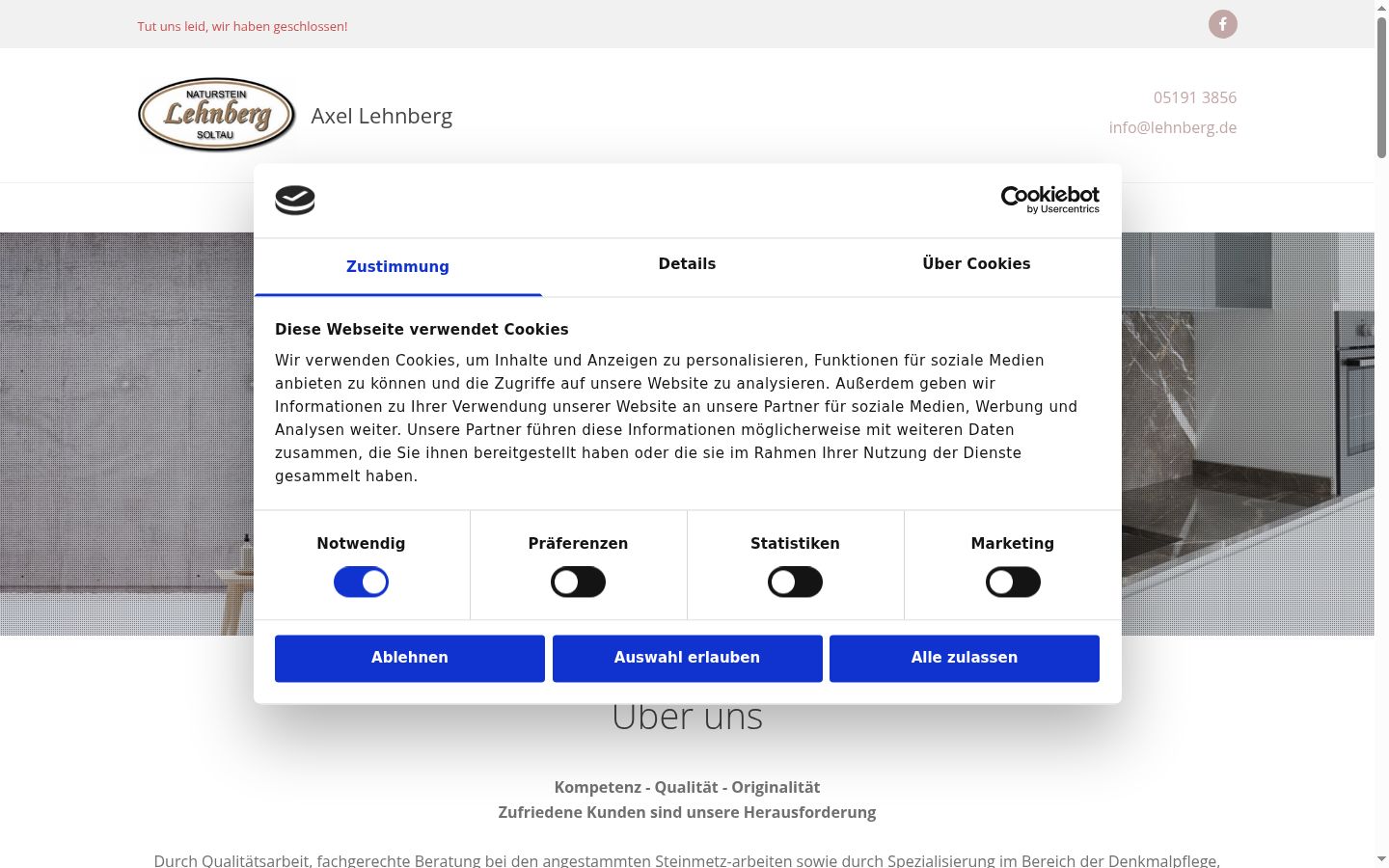 Capture d'écran de la bannière de consentement affichée avant toute interaction