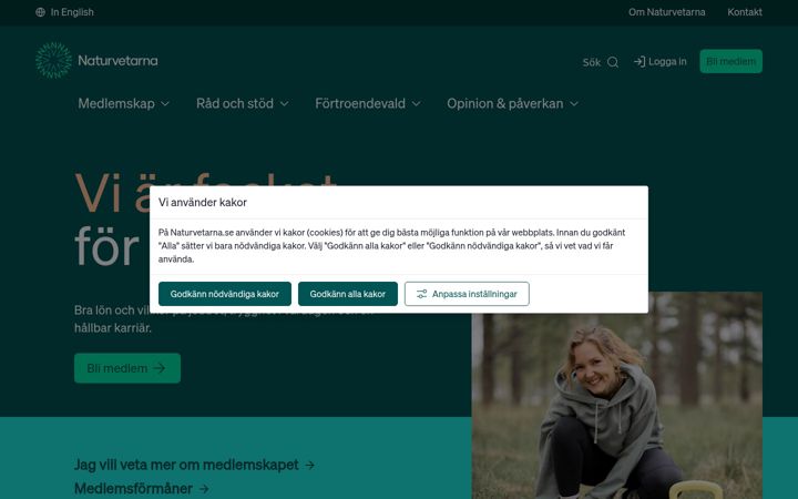 Screenshot of naturvetarna.se