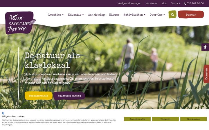 Skjámynd af natuurcentrumarnhem.nl