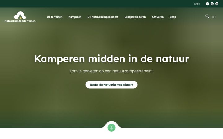 Екранна снимка на natuurkampeerterreinen.nl