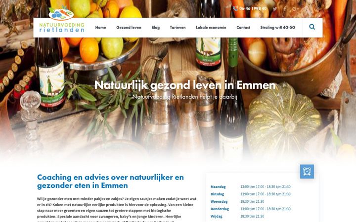 Snímek obrazovky natuurvoeding-rietlanden.nl