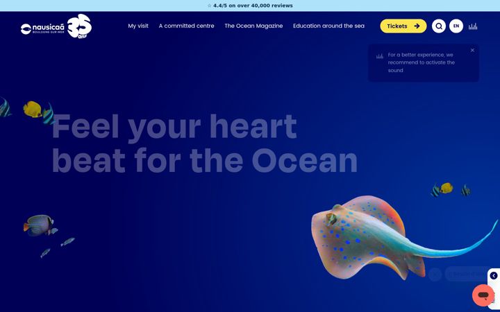 Screenshot of nausicaa.fr