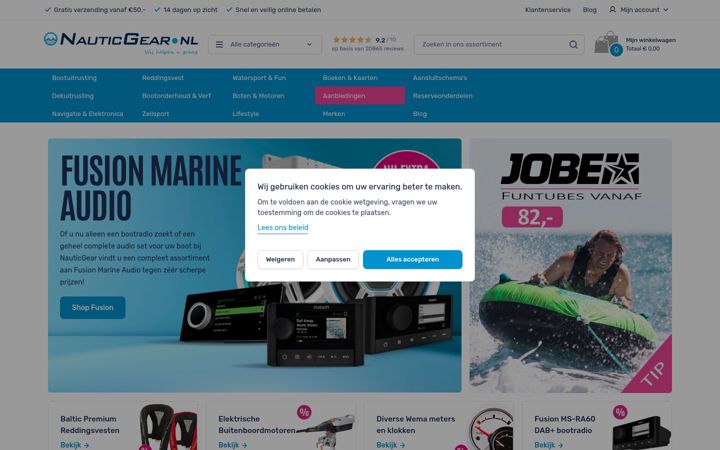 Captura de ecrã de nauticgear.nl