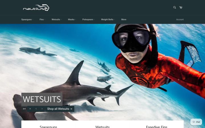Екранна снимка на nautilusspearfishing.com