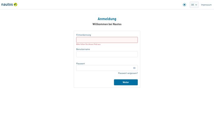 Screenshot of nautos.de