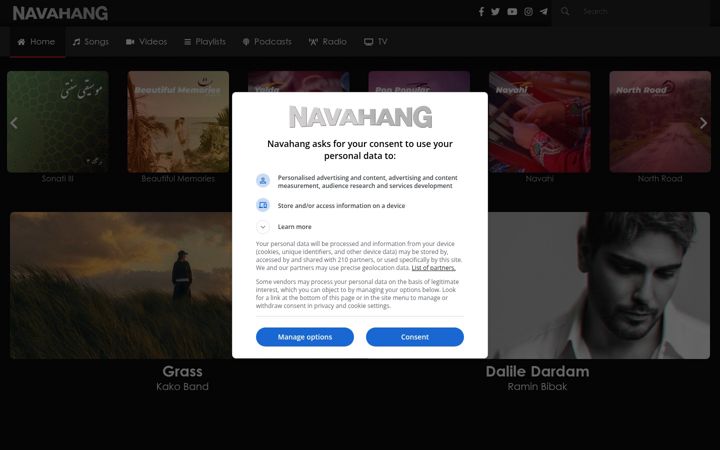 Screenshot of navahang.com