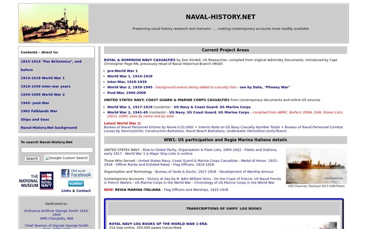 Screenshot of naval-history.net