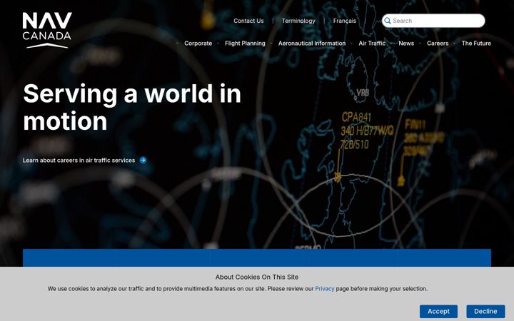 Screenshot of navcanada.ca