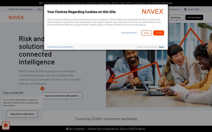 Screenshot of navex.com