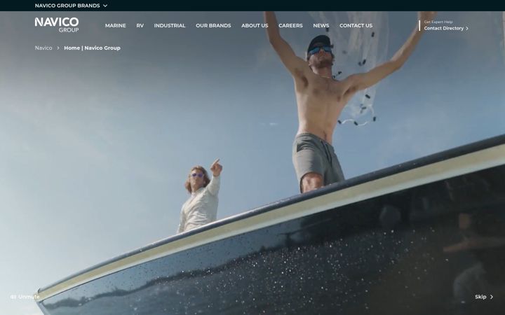 Screenshot of navico.com