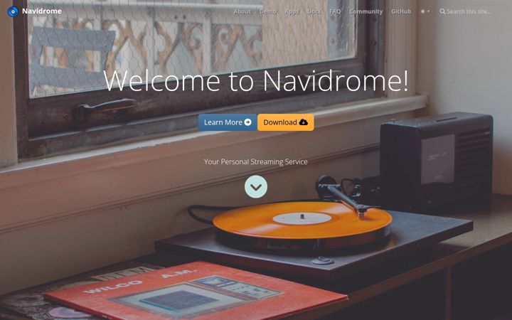 Screenshot of navidrome.org