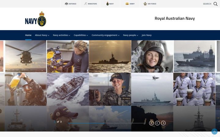 Screenshot of navy.gov.au