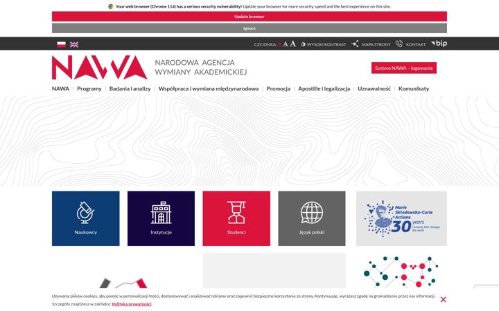 Screenshot of nawa.gov.pl