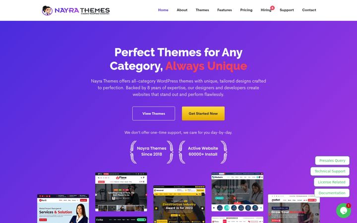 Screenshot of nayrathemes.com