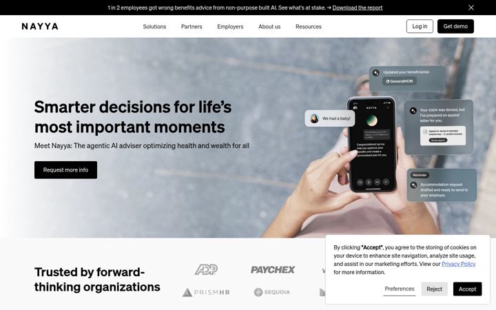 Screenshot of nayya.com