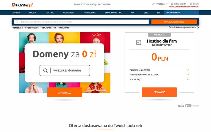 Екранна снимка на nazwa.pl