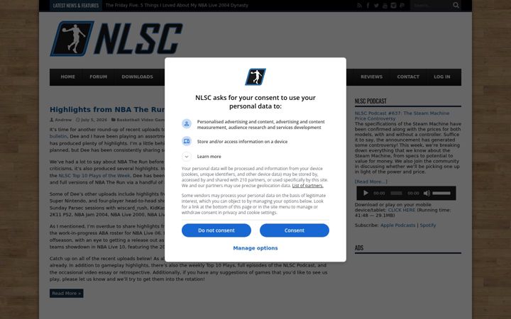 Screenshot of nba-live.com