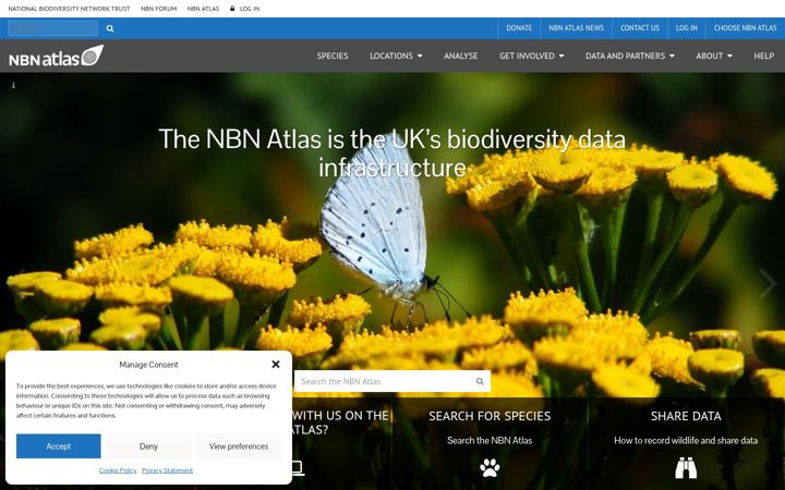 Screenshot of nbnatlas.org