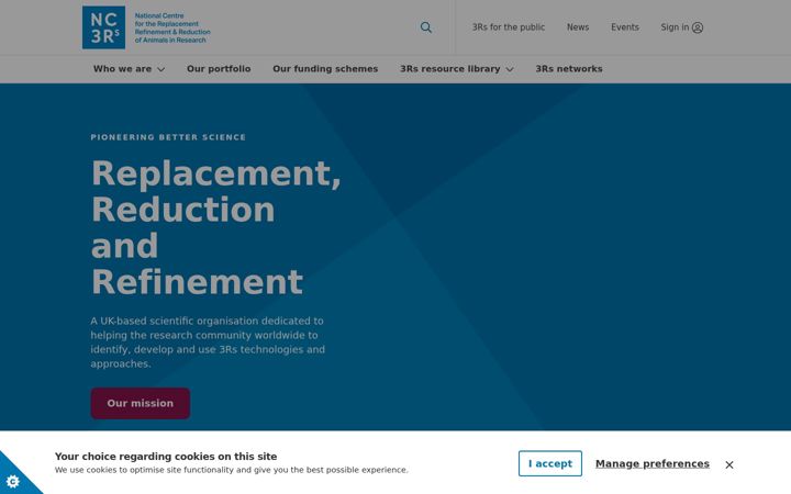Screenshot of nc3rs.org.uk