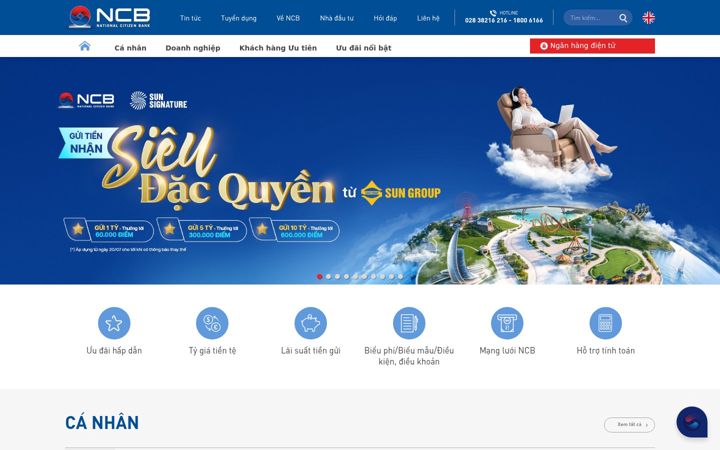 Screenshot of ncb-bank.vn
