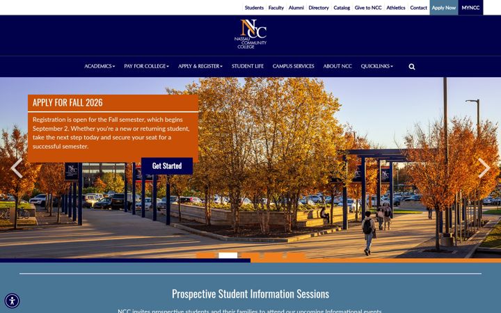 Screenshot of ncc.edu