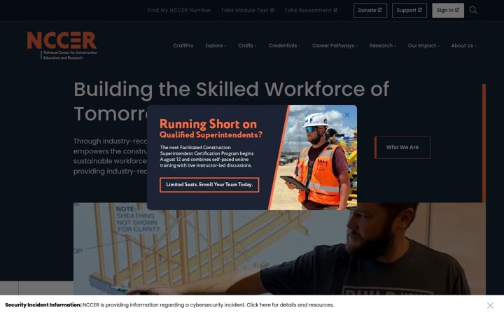 Screenshot of nccer.org