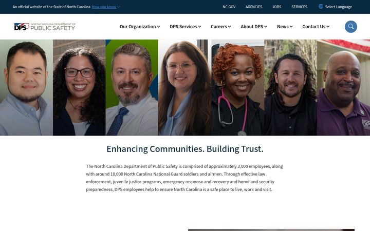 Screenshot of ncdps.gov