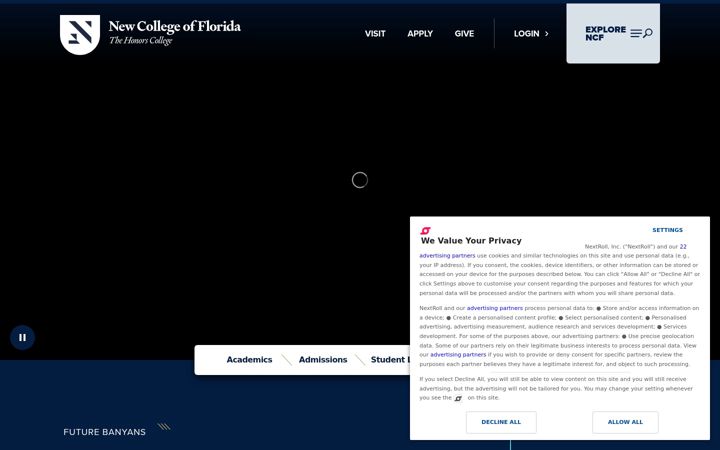 Screenshot of ncf.edu