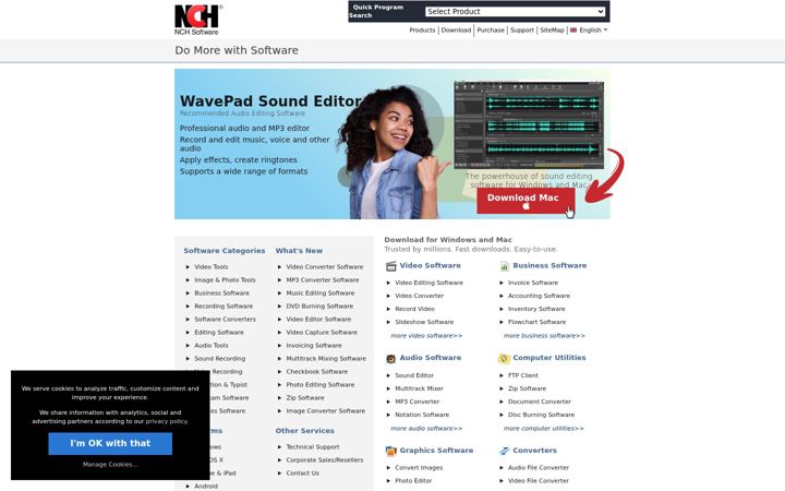 Screenshot stránky nchsoftware.com