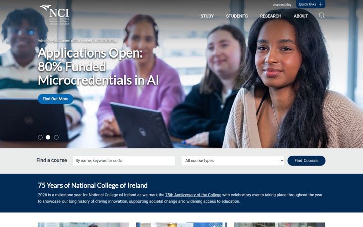 Screenshot of ncirl.ie