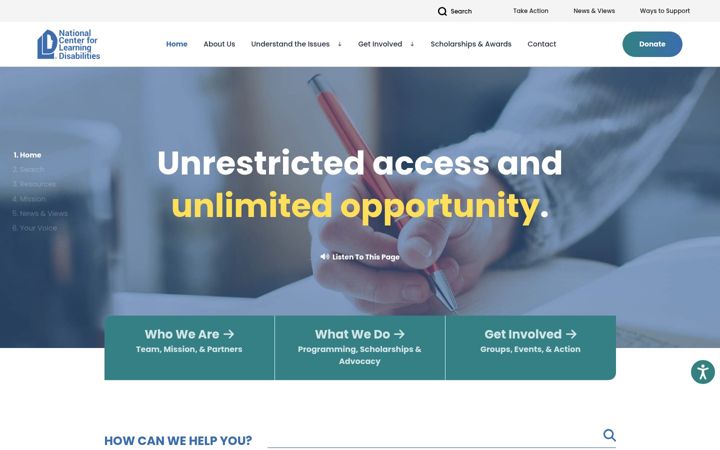 Screenshot of ncld.org