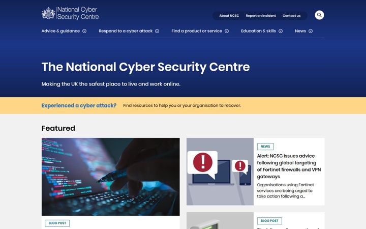 Screenshot ta' ncsc.gov.uk