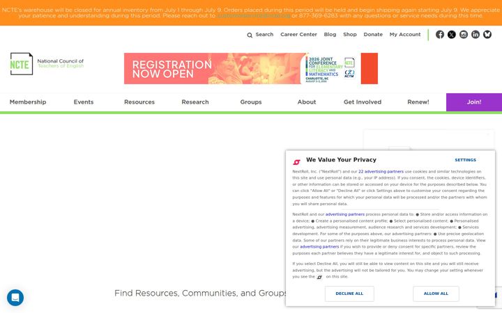 Screenshot of ncte.org